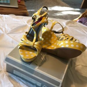 Yellow Polka Dot Wedges